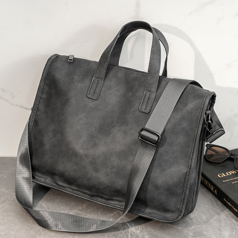 Leather Briefcase - Borsa da Uomo Casual per Affari,